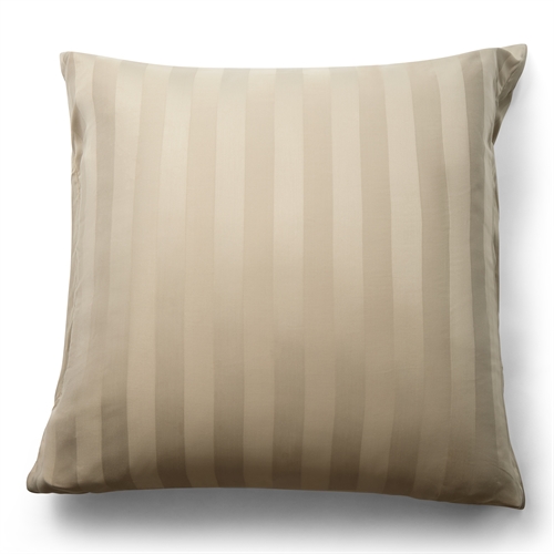 Örngott i bambu - 100% naturlig bambu - 60x63 cm - Sandfärgad, jacquardvävt huvudkuddfodral med ränder