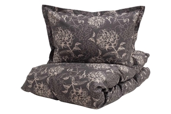 Borås sängkläder - 140x220 cm - Aila svart - Sängset i 100% bomullssatin - Borås Cotton sänglinne
