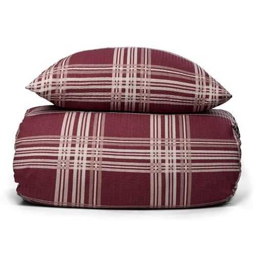 Kreppsängkläder kingsize 240x220 cm - Rutigt sängset - 100% bomull - Krepp sänglinne - By Night 