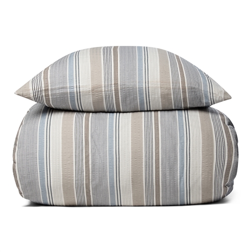 Kreppsängkläder kingsize 240x220 cm - Randigt sängset - 100% bomull - Krepp sänglinne - By Night 