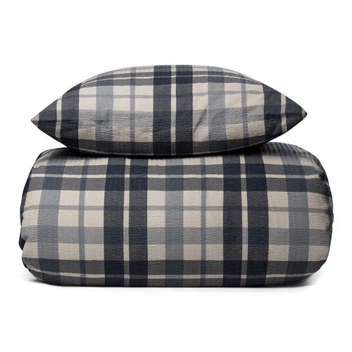 Kreppsängkläder 140x200 cm - Rutigt sängset - 100% bomull - Krepp sänglinne - By Night 