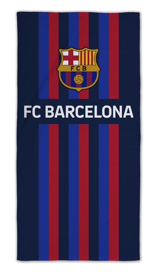 Randigt Barcelona-handduk - 70x140 cm - 100% bomull - Mjuk badhandduk med FC Barcelona-loggan