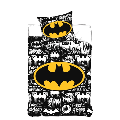 Batman sengetøy av flanell - 140x200 cm - Dynetrekk med 2 i 1 design - 100% bomulls sengesett