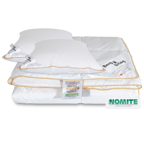 Täcke och kudde - Dubbelt sommartäcke 200x200 cm + 2x60x63 kuddar med gåsdun - Borg Living