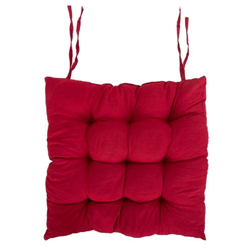 Stolsdyna - 35x35x6 cm - Enfärgad Bordeaux trädgårdsdyna