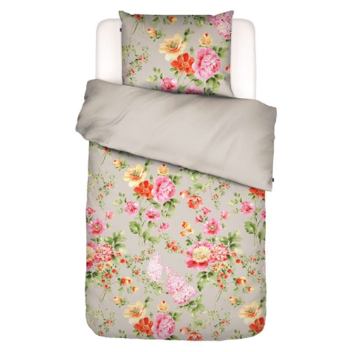 Blommiga sängkläder 140x220 cm - Claudi Stone - Vändbara sängkläder i 100% bomullssatin - Essenza sängkläder