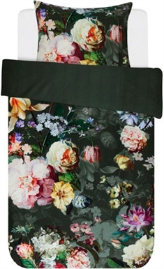 Blommigt sängset - Essenza Fleur Green - Påslakanset med vändbar design - 100% bomullssatin