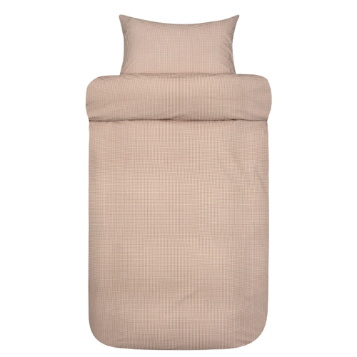 Høie sängkläder - Extra fin bomull - 140x200 cm - Frans set   med bruna rutor Høie of Scandinavia