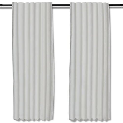 Vitt långt gardin - 1 st. färdigsytt gardin 140x245 cm - Tunt gardin - Nordstrand Home gardinlängder med rynkband