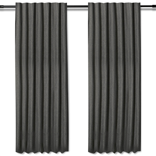 Långt gardin - 1 st. färdigsytt gardin 140x245 cm - Antracitgrå - Tjockt gardin / ljusdämpande gardin - Nordstrand Home gardinlängder med rynkband