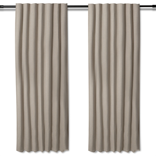 Lång mörkläggningsgardin - 1 st. färdigsydd gardin 140x245 cm - Beige - Nordstrand Home blackout gardinlängder med rynkband