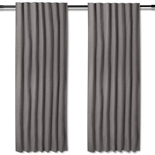 Lång mörkläggningsgardin - 1 st. färdigsytt gardin 140x245 cm - Grå - Nordstrand Home blackout gardinlängder med rynkband