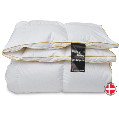 Lyxigt varmt täcke dubbeltäcke - Gåsduntäcke 200x220 cm - Varmt täcke med 100% gåsdun - Borg Living Guldtäcket