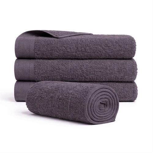 Bomullshandduk - 100% bomull - 50x100 cm - Vallmo - Mörkgrå