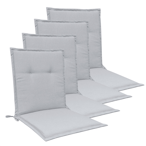Trädgårdskuddeset till trädgårdsstol 4 st. - Grå universella stolkuddar 5 cm skumfyllning - God komfort skum & UV-skyddat överdrag - Nordstrand Home kuddar