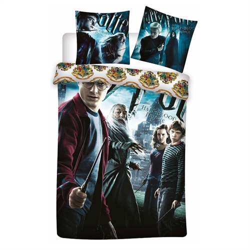 Harry Potter sengetøy av flanell 140x200 cm - Harry Potter & Dumbledore - Vendbart sengesett - 100% bomull