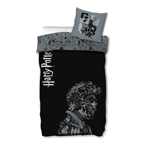 Harry Potter sengetøy 140x200 cm - Glow in the dark sengetøy - 100% bomull