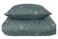 Påslakan dubbeltäcke - 200x200 cm - Vändbart påslakanset satin -  Hexagon grön - By Night
