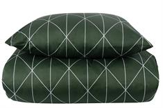 Påslakan dubbeltäcke - 200x200 cm - Påslakanset satin - Graphic harlekin grön - By Night