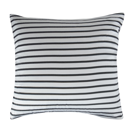 Kuddfodral 60x63 cm - Smala linjer svart - 2 i 1 design - 100% bomullssatin