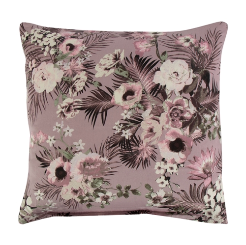 Kuddfodral 60x63 cm - Vändbar design i 100 % bomullssatin - Flowers & Dots lavendel - Från By Night