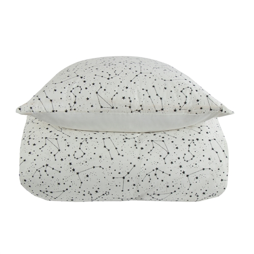 Sängkläder 140x220 cm - Zodiac white - Stjärnbild - Täcke i 100% bomull - Borg Living sängkläder