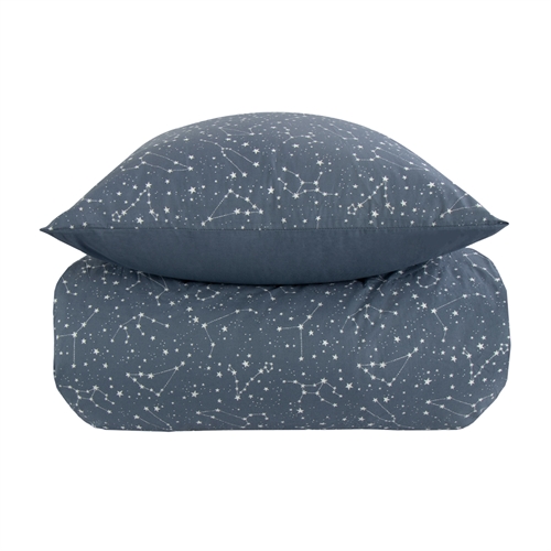 Sängkläder 140x220 cm - Zodiac blue - Stjärnbild - Täcke i 100% bomull - Borg Living sängkläderset