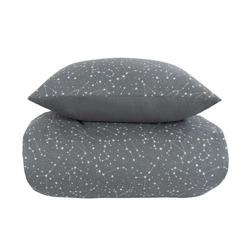 Sängkläder 140x220 cm - Zodiac grey - Stjärnbild - Påslakan i 100 % bomull - Borg Living sängkläder
