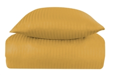 Påslakan dubbeltäcke - 100% bomullssatin - Jaquardvävt - Randig currygul - 200x200 cm 