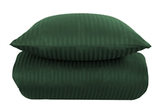 Påslakanset satin - 140x220 cm - Jaquardvävt - Enfärgat randig grön - 100% bomullssatin