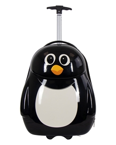 Barnresväska - Rullväska på hjul - Pingvin - Reseväska för barn