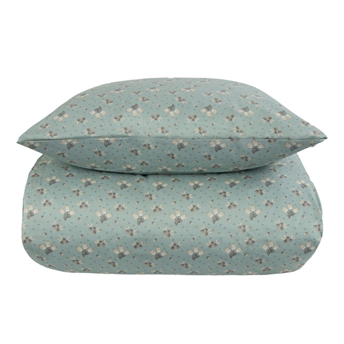 Sängkläder för dubbeltäcke 200x220 cm - Sommar turkos - 100% bomullssatin - By Night dubbeltäcke