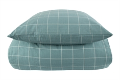 Kreppsängkläder - Rutig sänglinne - Dusty Green Check - Borg Living sängset