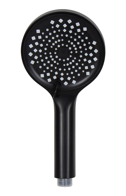 Duschhuvud med 3 olika strålinställningar – Svart – Diameter 12 cm
