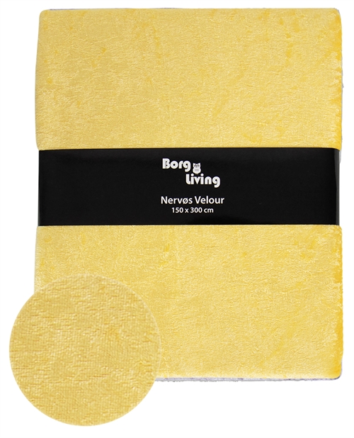 Velourduk - 9 meter - Gul - Krossad velour - Förpackning om 9 meter