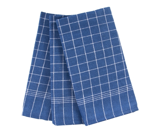 3 st. Kökshanddukar - 50x100 cm blå kökshanddukar med vita rutor