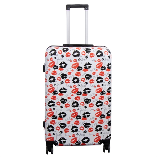Stor resväska - Hardcase resväska med motiv - Kiss & Love - Exklusiv lättvikt resväska