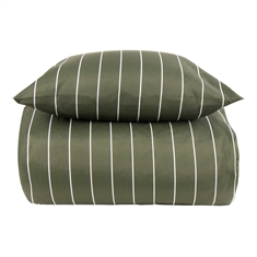 Sänglinne - Polycotton - Grön randig