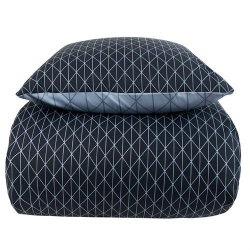 Sängkläder 200x200 cm - Harlequin blått bäddset - 100% bomull - Borg Living dubbeltäcke