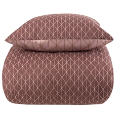 Bäddset - 100% bomull - Vändbart med persikofärgat harlequin-design