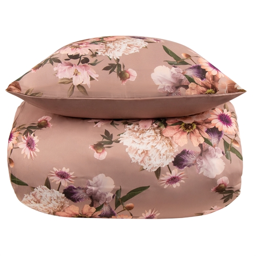 Blommiga sängkläder - 140x220 cm - Lavender flower - Vändbart påslakan - 100% bomullssatin - Excellent By Borg bäddset