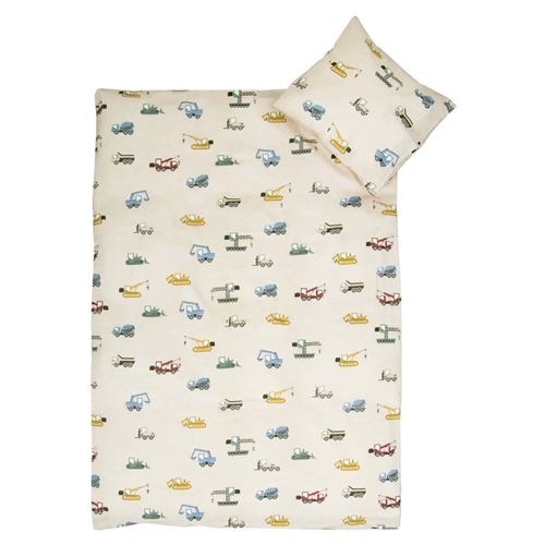 Baby sengetøy - 100% mjuk bomull - Sengesett til baby 70x100 cm - Sengetøy med arbeidsmaskiner