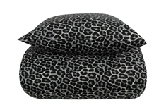 Dubbelt påslakanset - 200x200 cm - 100% bomull - Leopardfläckar - Borg Living