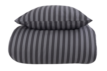 Påslakanset - 140x220cm - Stripes Grey - 100% Bomull - Borg Living