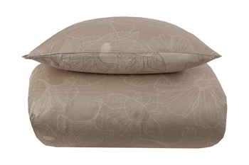 Påslakanset 140x220 cm - Vändbart design i 100% Bomullssatin - Big Flower sand - Sängset från By Night