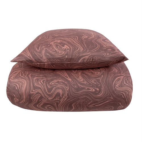 Dubbelt påslakanset 200x220 cm - 100% mjuk bomullssatin - Marmor lavendel - By Night - Mönstrat bäddset