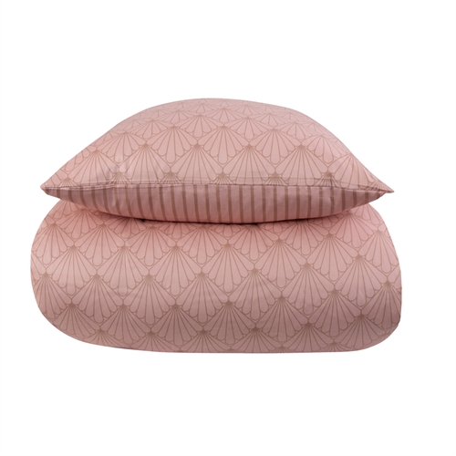 Sängkläder 150x210 cm - Vändbar design i 100% bomullssatin - Fan peach - Bäddset från By Night