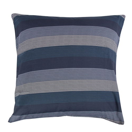 Kuddfodral 60x63 cm - 100% mjuk bomullssatin - Big Stripes Blue - Från By Night