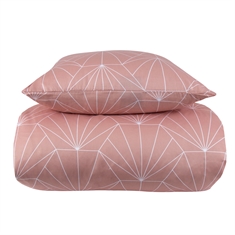 Sängkläder - Bomullssatin - Vändbart persika Hexagonmönster