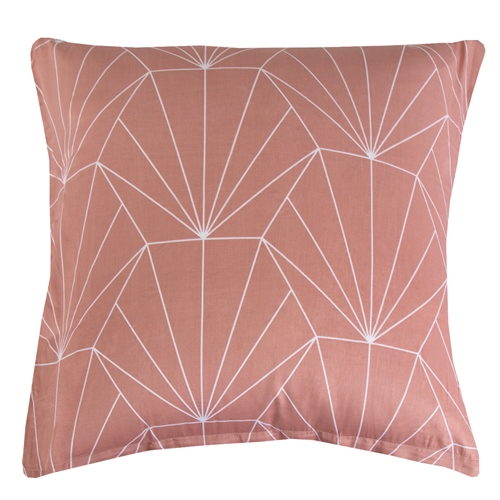 Kuddfodral 60x63 cm - Vändbar design i 100% bomullssatin - Hexagon peach - Från By Night